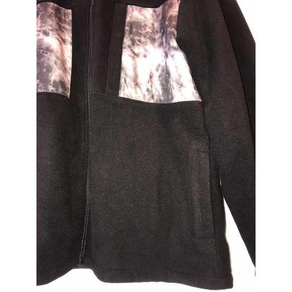 New PacSun Full Zip Polar Fleece Zip Up Hoodie Jacket Men's Black L - Picture 6 of 12